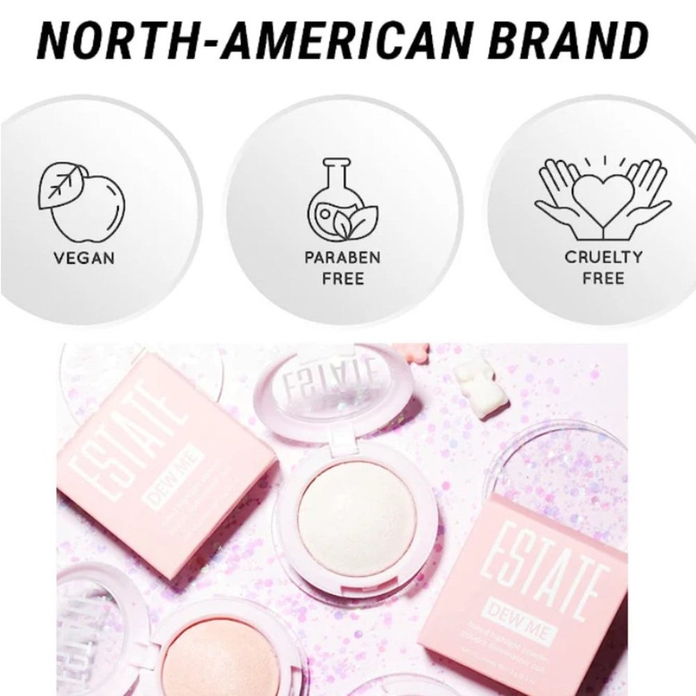 Estate Cosmetics Dew Me Baked Highlighter Cheek Eyes Face Pressed Powder Exposed - Picture 6 of 8